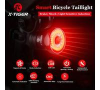 Shein Luz trasera para bicicleta, sensor de frenado inteligente Luz trasera LED para bicicleta, cable de datos tipo C Luz trasera impermeable para bicicleta
