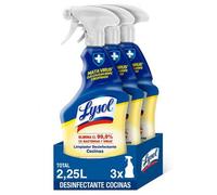 Shein Lysol Spray desinfectante y limpiador quitagrasas cocinas, aroma Limón - Pack 3x750 ml ENTREGA EN 24/48 HORAS