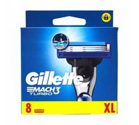 Shein MACH3 Turbo - Recambios de cuchillas de afeitar, Pack XL 8 unidades | 3 hojas anti-fricción con banda lubricante | hasta 15 afeitados cómodos por reca