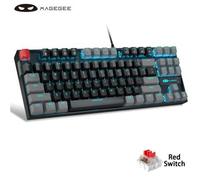 Shein Magegee 1 Pieza Teclado Mecánico Para Juegos Al 75% Con Interruptor Rojo, Teclado Retroiluminado Azul Led, 87 Teclas Compacto Tkl Teclado De Computado