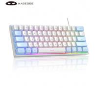 Shein MageGee TS91 Teclado Compacto Alámbrico 60% 61 Teclas Retroiluminado RGB Pequeño Portátil Teclado de Membrana para Oficina Computadora Compatible con