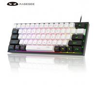 Shein MageGee TS91 Teclado Compacto Alámbrico 60% 61 Teclas Retroiluminado RGB Pequeño Portátil Teclado de Membrana para Computadora de Oficina Compatible c