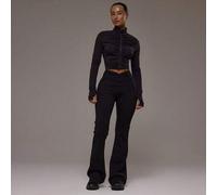 Shein Mallas acampanadas activas con cintura de dobladillo cruzado para deporte, entrenamiento, gimnasio, pilates, fitness y uso casual diario