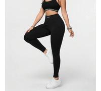 Shein Mallas largas de punto elástico de estilo deportivo casual con parche bordado con el texto "California", adecuado para hacer ejercicio