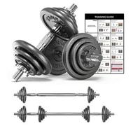 Shein Mancuerna PROIRON, Juego de mancuernas de hierro fundido, Mancuerna y barra de 2 en 1 (con barra de conexión), Juego de mancuernas ajustables de 5-20/