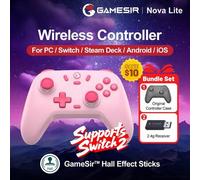 Shein Mando de juegos GameSir compatible con 2 controlador Nova Lite Joysticks para Switch Steam Deck Android IOS Móvil Windows con palancas de efecto Hall,
