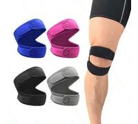 Shein Manga de rodilla de compresión con doble soporte ajustable, elástica y transpirable, rodillera con rótula abierta, unisex, adecuada para fitness, corr