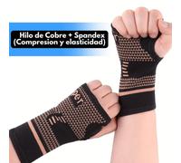 Shein Mangas de compresión para muñeca con iones de cobre, bandas de soporte híbridas de nailon elástico, adecuadas para deportes, ejercicios de fitness y e