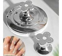 Shein Manija de descarga de inodoro con diseño floral y de dibujos animados, botón de descarga de inodoro con forma de flor, botón del tanque del inodoro, b