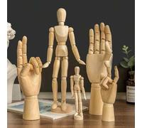 Shein Maniquí de madera ajustable y articulado, modelo de mano móvil, figura de madera para dibujar y decorar, adecuado para sala de estar, oficina, mejor r