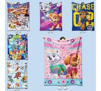 Shein Manta animada de Paw Patrol, manta de franela de dibujos animados para dormitorio individual, manta para la siesta, manta para aire acondicionado, man