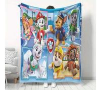 Shein Manta de franela con estampado de perros de Paw Patrol, manta personalizada para el hogar, sala de estar, dormitorio, apartamento, ropa de cama
