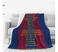 Shein Manta de franela del himno del FC Barcelona - Manta suave y esponjosa, con un diseño de degradado azul y rojo vibrante, impresión digital de alta defi