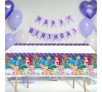 Shein Mantel de plástico desechable impermeable de 180x108cm con patrón de coral oceánico, adecuado para fiesta de cumpleaños con tema submarino, suministro