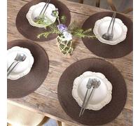 Shein Mantel individual tejido redondo de 15 pulgadas de PP, con opciones de multicolor, lavable, resistente al calor y antideslizante, adecuado para mesa d