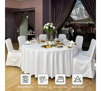 Shein Mantel redondo de 120 pulgadas sin empalmes - 1 pieza - Mantel antideslizante lavable, tela de poliéster, sin decoloración, no se rasga fácilmente, ma