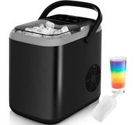 Shein Máquina de Cubitos de Hielo, 12kg/24H, 9 Cubitos de Hielo en 6 Minutos, 2 Tamaños de Bullet Ice, Máquina de Cubitos deHielo Autolimpiable con Cuchara