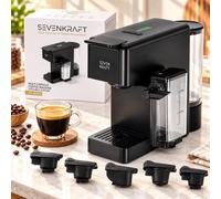 Shein Máquina de Espresso Multicápsula con Espumador de Leche, Cafetera Universal de Cápsulas - 20 Bar, Compatible con 8 Tipos de Cápsulas, 1400W
