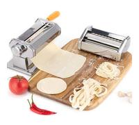 Shein Máquina manual para hacer pasta de acero inoxidable: máquina para hacer fideos caseros, rodillo y cortador de masa para espaguetis, tagliatelle, lámin