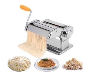 Shein Máquina manual para hacer pasta de acero inoxidable - Rodillo y cortador de masa y pasta, apta para hacer pasta casera, láminas de lasaña, empanadilla