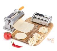 Shein Máquina para hacer pasta de acero inoxidable - Rodillo y cortador de pasta y masa, apta para hacer pasta casera, láminas de lasaña, empanadillas, espa