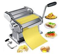 Shein Máquina para pasta de una sola pieza, cortadora de pasta manual de alta resistencia, máquina manual 3 en 1 para hacer pasta fresca, fabricada en acero