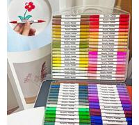 Shein Marcadores de pintura acrílica de 80 colores, bolígrafos de pintura acrílica de doble punta con punta de pincel y punta fina para madera, lienzo, pied