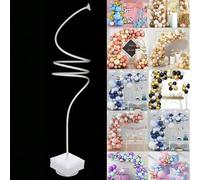 Shein Marco ajustable de arco de globos de 2,5 m, soporte asimétrico y flexible, kit de arco de globos, columna de globos de forma libre, arco de globos ver
