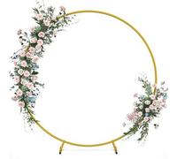 Shein Marco de arco de globos circular adecuado para el piso, soporte de fondo de arco redondo para fiestas, kit de marco de arco de globos con flores, arco