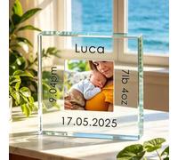 Shein Marco de fotos acrílico personalizado para recién nacido, con nombre del bebé, fecha de nacimiento, peso al nacer y foto real grabables, diseñado para