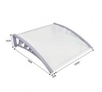 Shein Marquesina para puerta de entrada, techo de puerta de entrada de aluminio y policarbonato, marquesina arqueada transparente, marquesina cerrada, gris