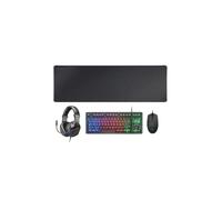 Shein Mars Gaming MCP-RGB3, Pack Gaming Teclado Fixed RGB + Ratón Gaming RGB Flow 3200 dpi + Auriculares Over-Ear RGB + Alfombrilla XXL, Negro, Idioma Españ