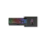Shein Mars Gaming MCP124, Combo Gaming 3en1, Teclado Ergonómico H-Mech LED RGB, Ratón RGB 3200DPI Switches HUANO, Alfombrilla Nanotextil 360x260mm, Compatib