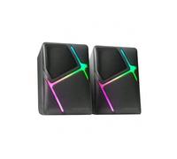 Shein Mars Gaming MS-H, Altavoces Gaming RGB Flow, Drivers Invertidos y Sonido 3D-Surround 10W, Altavoces Compactos con Caja de Control de Volumen, Conexión