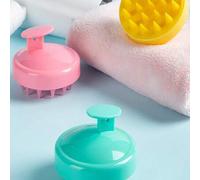 Shein Masajeador de cuero cabelludo de silicona y cepillo de champú - Sin perfume, sin baterías, mango de plástico ABS, cerdas de plástico, adecuado para ca