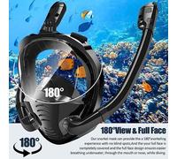 Shein Máscara de snorkel de cara completa Greatever G2 con el último sistema de parte superior seca, máscara de snorkel con vista panorámica de 180 grados p