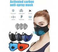 Shein Máscara facial con 5 capas de filtro, nueva, transpirable y ergonómica. Máscara antipolvo con abrazadera nasal ajustable, respirador con filtros de ca