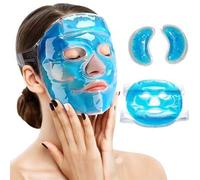 Shein Máscara facial de terapia de frío + parches de ojos fríos, envoltura refrescante facial reutilizable de gel - Ayuda a aliviar la hinchazón, el cansanc
