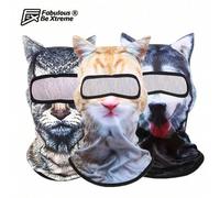 Shein Máscara facial para deportes al aire libre con protección UV, máscara esquí con estampado 3D digital de cabeza de animal, para todas las estaciones