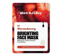 Shein Mascarilla facial iluminadora de fresa SlowSunday, serie de fusión de frutas frescas, hidratante, humectante, antienvejecimiento, iluminadora, calmant