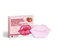 Shein Mascarilla hidratante de labios con aroma a fresa SlowSunday, para hidratar labios secos - Nutritiva, mejora las líneas de los labios y los rellena, a