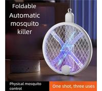 Shein Matamoscas eléctrico plegable 3 en 1 mejorado, raqueta eléctrica recargable por USB para mosquitos con luz UV mata insectos, adecuado para dormitorio,