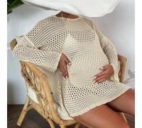 Shein Maternidad De Color Sólido Ahueca Hacia Fuera La Manga Larga Del Hombro Para Cubrir