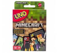 Shein Mattel Games UNO Minecraft, baraja coleccionable con 112 cartas, juego de cartas para velada familiar, para usar como juego de viaje, regalo atractivo