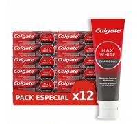 Shein Max White Pasta de dientes Carbón Activado Pack 12 x 75 ml (Entrega en 48 horas), Pasta dental que recupera el blanco natural, elimina manchas superfi