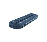 Shein Mediarange hub usb 2.0 1:7 puertos bus powered, negro, con interruptores individuales