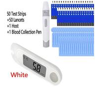 Shein Medidor portátil de glucosa en sangre, kit de glucómetro sin código, prueba de diabetes con 50 tiras reactivas y lancetas, medición de azúcar en sangr