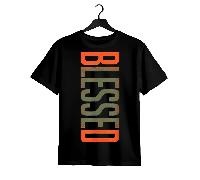 Shein Mens Clothes, T Shirts for Men, Casual Design with Print, 100% Pure Cotton Fabric, Loose Fit, Comfortable And Breathable, BLESSED Black T-Shirt, Fash