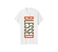 Shein Mens Clothes, T Shirts for Men, Casual Style Design with Print, 100% Pure Cotton Fabric, Loose Fit, Comfortable And Breathable, BLESSED Black T-Shirt,