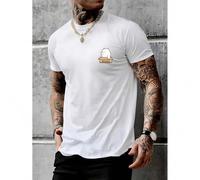 Shein Men's Cute Polar Bear Print Tee - Casual & Sporty Short Sleeve T-Shirt, Breathable Polyester, Round Neck Tee For Adult, Men, Women, Teen, Teenager, Ad